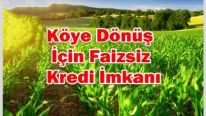 Köye Dönüş İçin Faizsiz Kredi İmkanı 