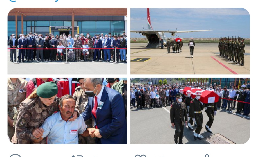 Şehit İs. Asb. Çvş. Fatih Güney' in naaşı, Ordu-Giresun Havalimanında karşılandı
