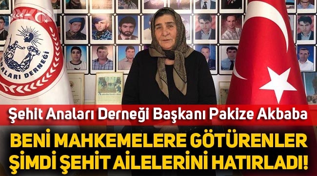 Şehit Anaları Derneği Başkanı Pakize Akbaba: 