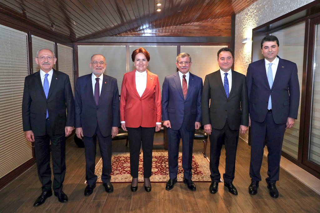 6 siyasi parti lideri ilk kez bir araya geldi