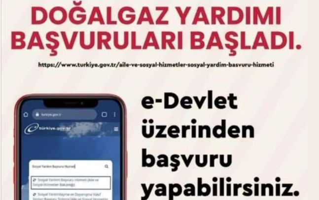 Doğalgaz yardım desteği başvuruları başladı
