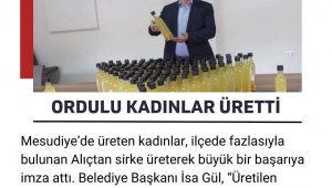 Mesudiye’de kadınlar tarafından üretilen alıç sirkesi