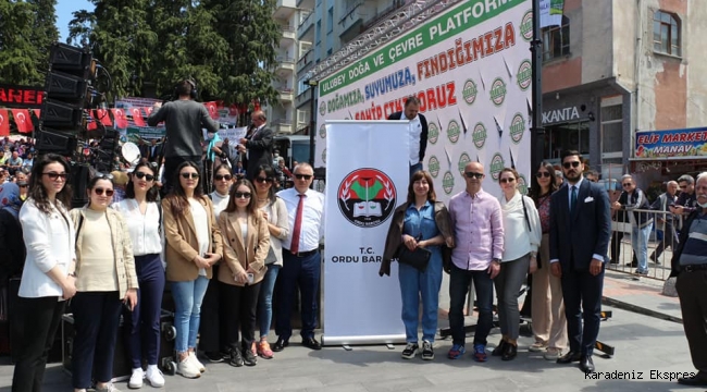 Ordu Barosu avukatları Ulubey SİYANÜRLÜ MADENE HAYIR Mitingine katıldı