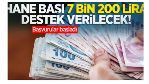 Hane başı 7 bin 200 lira destek verilecek! Başvurular başladı