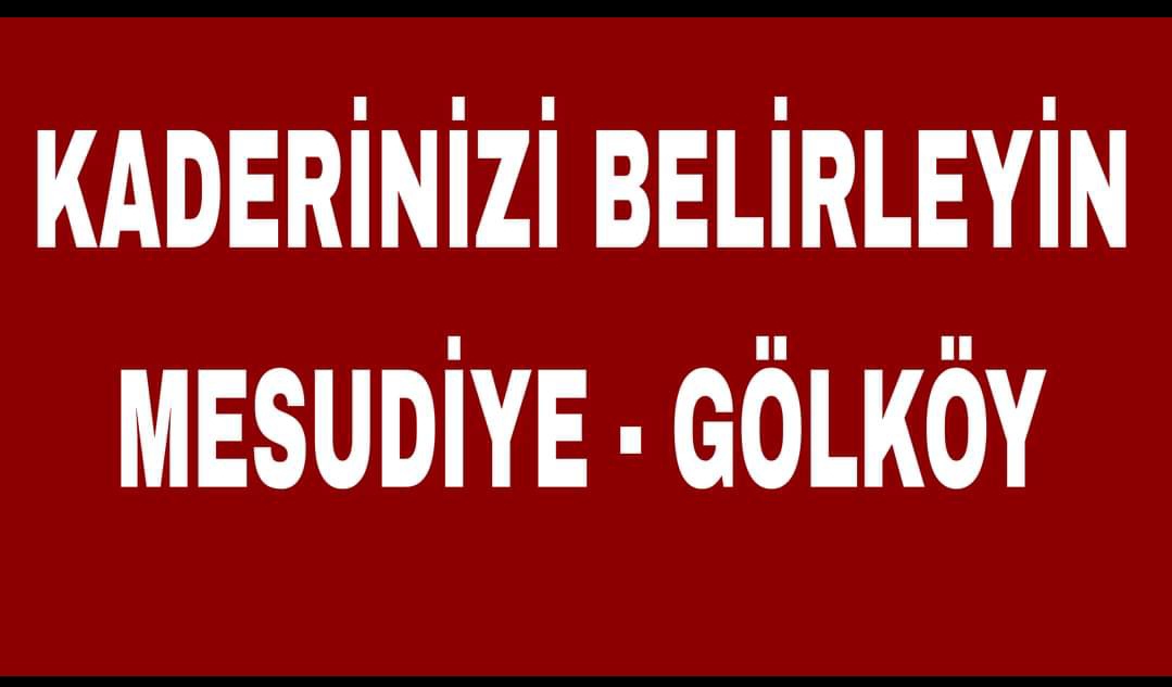 MESUDİYE VE GÖLKÖY İKİ İLÇE KADERİNİ BELİRLEMELİ..