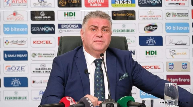  Giresunspor Başkanı Nahid R. Yamak düzenlediği basın toplantısında gündeme ilişkin açıklamalarda bulundu 