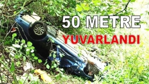 FINDIK BAHÇESİNE UÇAN OTOMOBİLDE 1 KİŞİ YARALANDI