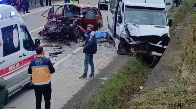 Ordu'nun Karadeniz Akdeniz Yolu Çatalkaya viyadüğü mevkiinde gerçekleşen kazada 2 kişi hayatını kaybetti 