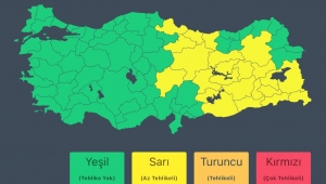 Giresun, Kayseri, Ordu, Samsun, Sivas, Tokat illerimize sarı meteorolojik uyarı verilmiştir