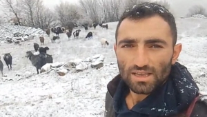 Tokat’ta çoban karlar altında türkü söyledi 
