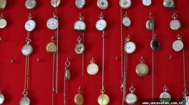 Bayburtlu işçi emeklisinin saat merakı
