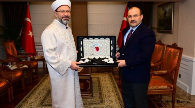 Diyanet İşleri Başkanı Erbaş'tan Trabzon Valisi Ustaoğlu'na ziyaret