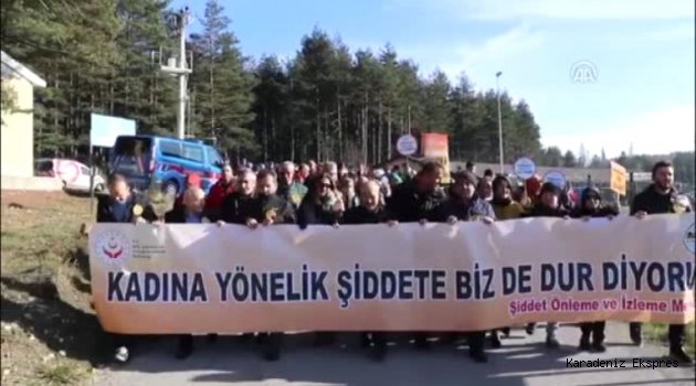 Kadına şiddete karşı yaylada yürüdüler
