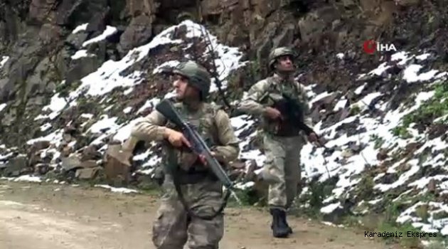 Kar, Kış, Zorlu Arazi Şartları Demeden Karadeniz’de PKK’lı Avı Sürüyor