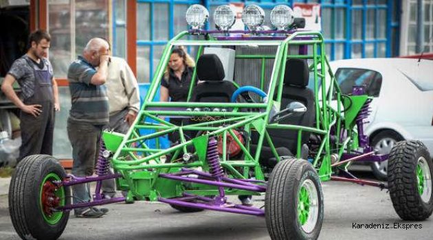 Kastamonu Üniversitesi öğrencileri, hurda eşyalardan 'Çevrim' ismini verdikleri 'go kart' aracı tasarladı