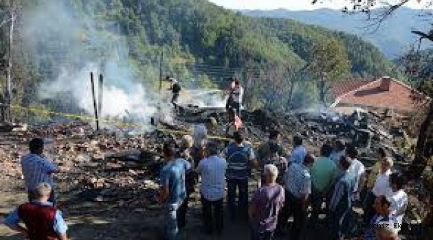 Kastamonu'nun Küre ilçesinde çıkan yangında 10 ev, 2 ambar ve bir ahır kullanılamaz hale geldi