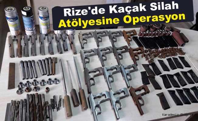 Rize'de kaçak silah atölyesine operasyon