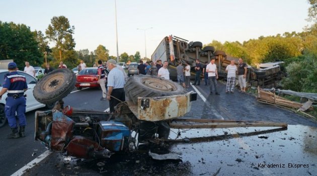 Samsun'da tır ile traktör çarpıştı: 2 ölü, 2 yaralı