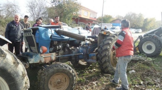 Sinop'ta traktör devrildi: 1 ölü, 1 yaralı