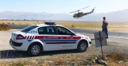 Çorum'da helikopterli trafik denetimi