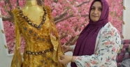 Gelinlik tasarımında pestil kullandı