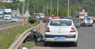 Ordu'da kazaya giden polis aracı motosikletle çarpıştı