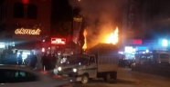 Yangın çıkan araçta hasar oluştu