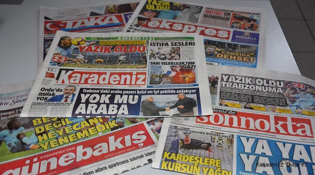Trabzon yerel gazetelerinde beraberlik üzüntüsü