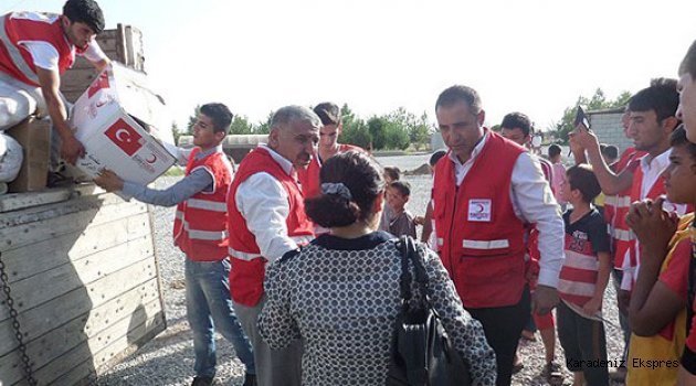  Türk Kızılayınca Bafra'da "afet deposu" oluşturuluyor
