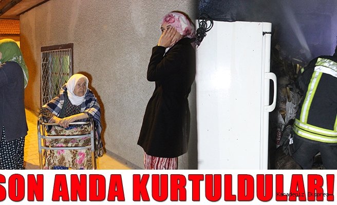 Yangından son anda kurtuldular
