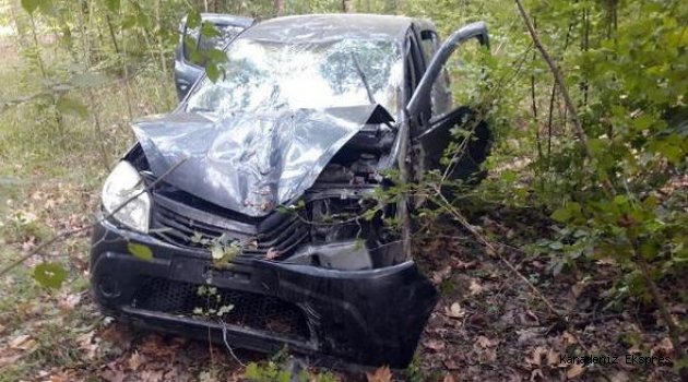 Zonguldak'ta otomobil şarampole devrildi: 3 yaralı
