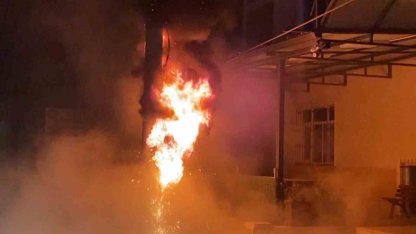 Cemevinde korku dolu anlar: Elektrik panosu patladı