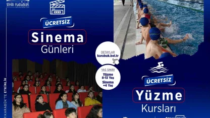 Karabük’te çocuklara ücretsiz yüzme ve sinema etkinlikleri sürüyor