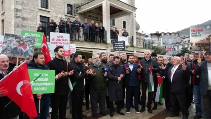 Ordu’da Filistin’e destek, İsrail’e tepki