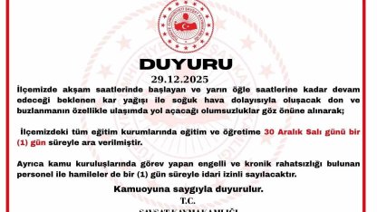 Şavşat’ta kar yağışı nedeniyle eğitime 1 gün ara verildi