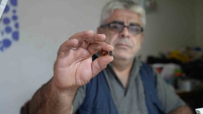 Bayburtlu kehribar ustası işlediği taşta milyonlarca yıllık böcek fosili buldu