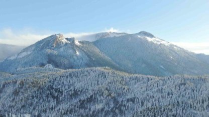 Bin 250 rakımlı Yaralıgöz Dağı’nda muhteşem kar manzarası