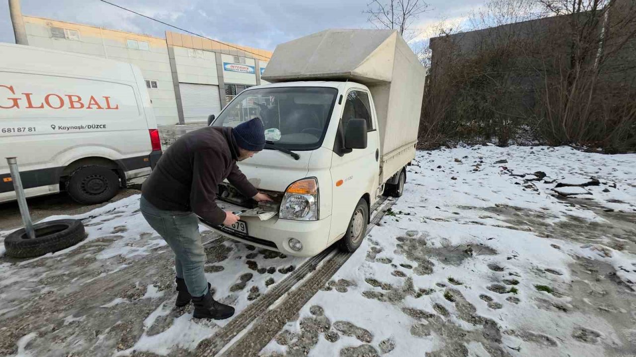 Düzce’de eksi 10 derecede sanayi mesaisi