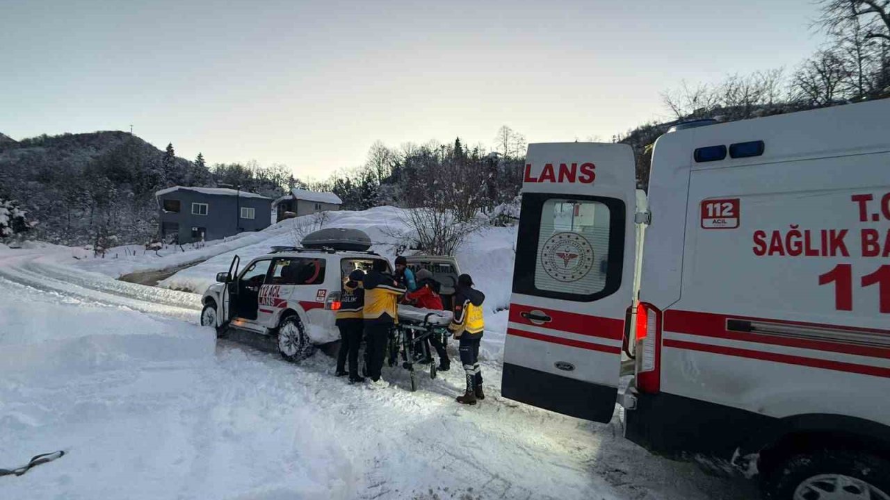 Giresun UMKE, kar nedeniyle ulaşılamayan köyde hastaya umut oldu