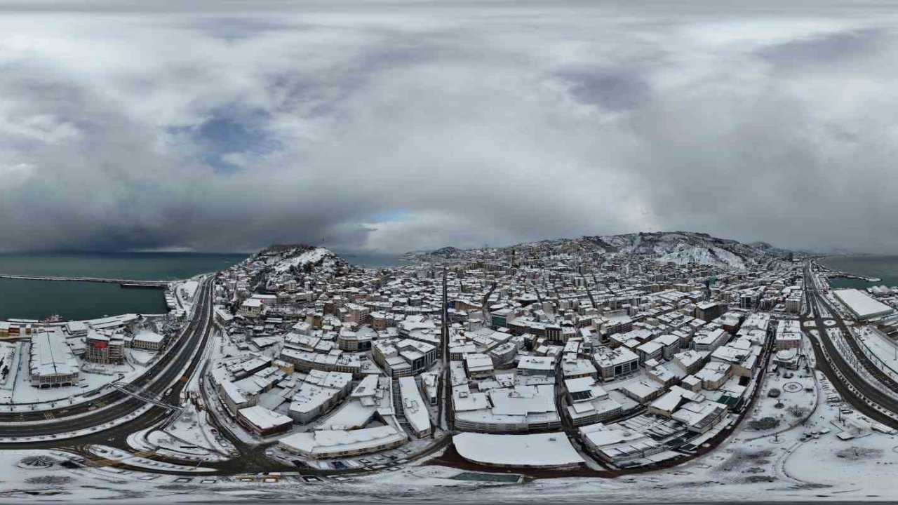 Giresun’da kar sonrası kartpostallık manzaralar ortaya çıktı