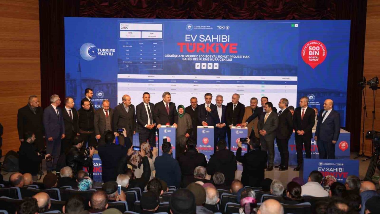 Gümüşhane’de TOKİ kura çekimiyle 940 konutun hak sahipleri belirlendi