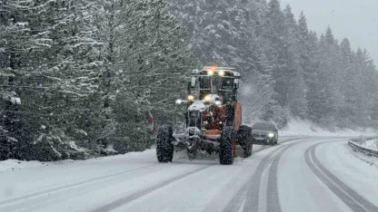Karabük’ün yüksek kesimlerinde kar yağışı etkili oluyor