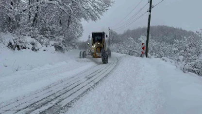 Kavak’ta karla mücadele