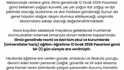 Sakarya’da eğitime kar tatili