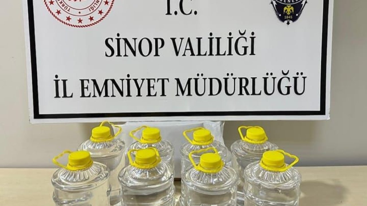 Sinop’ta 20 litre etil alkol ele geçirildi