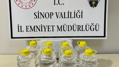 Sinop’ta 20 litre etil alkol ele geçirildi