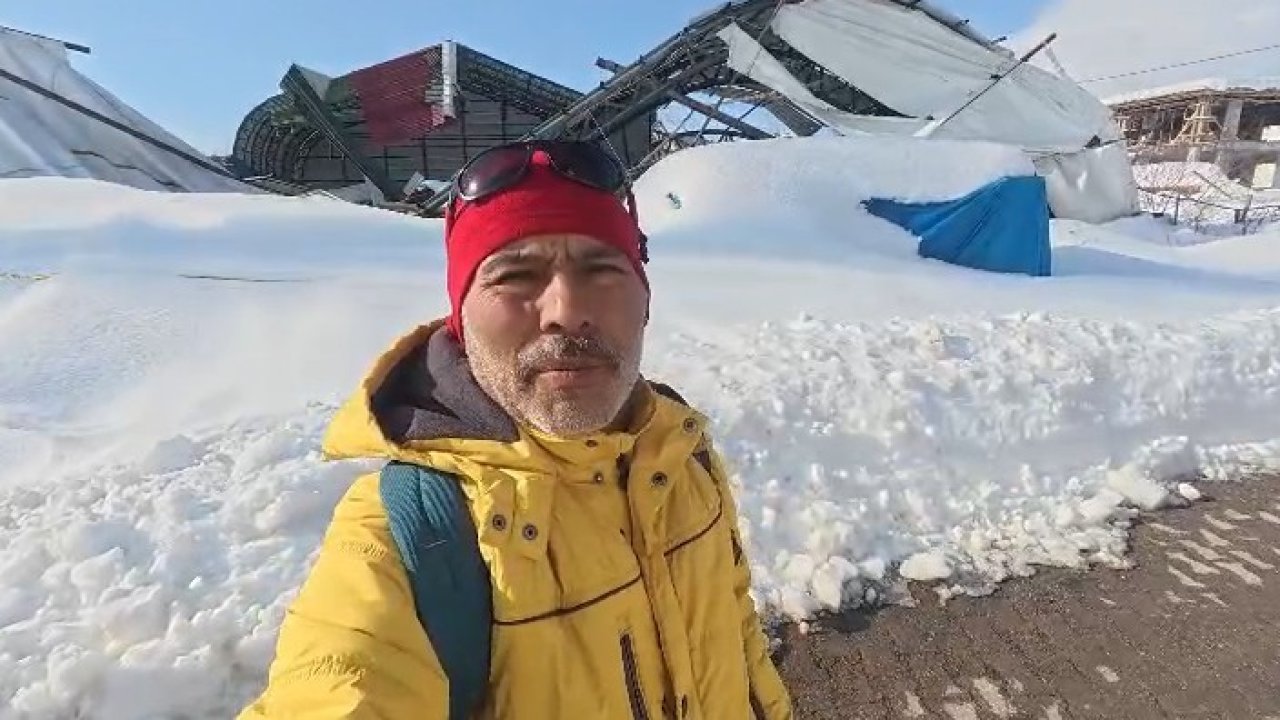 Tokat’ta kapalı halı sahanın çatısı kar yüküne dayanamadı