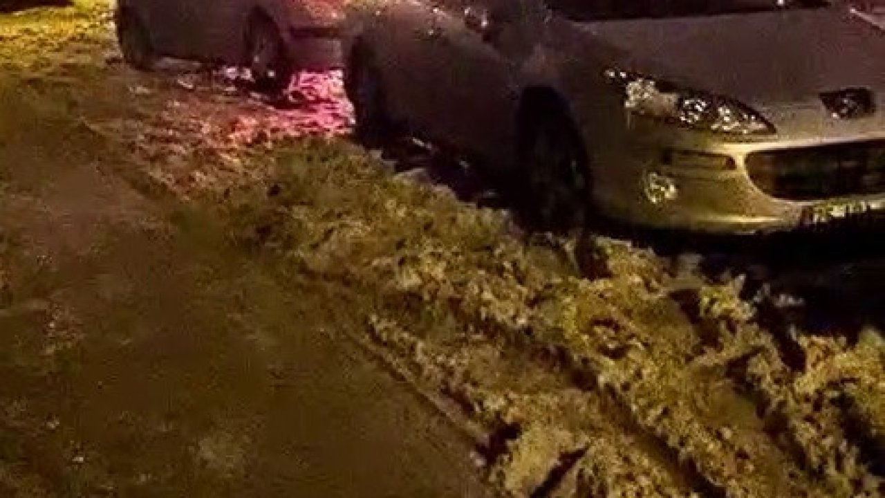 Yakutiye’de park halindeki araç alev alev yandı