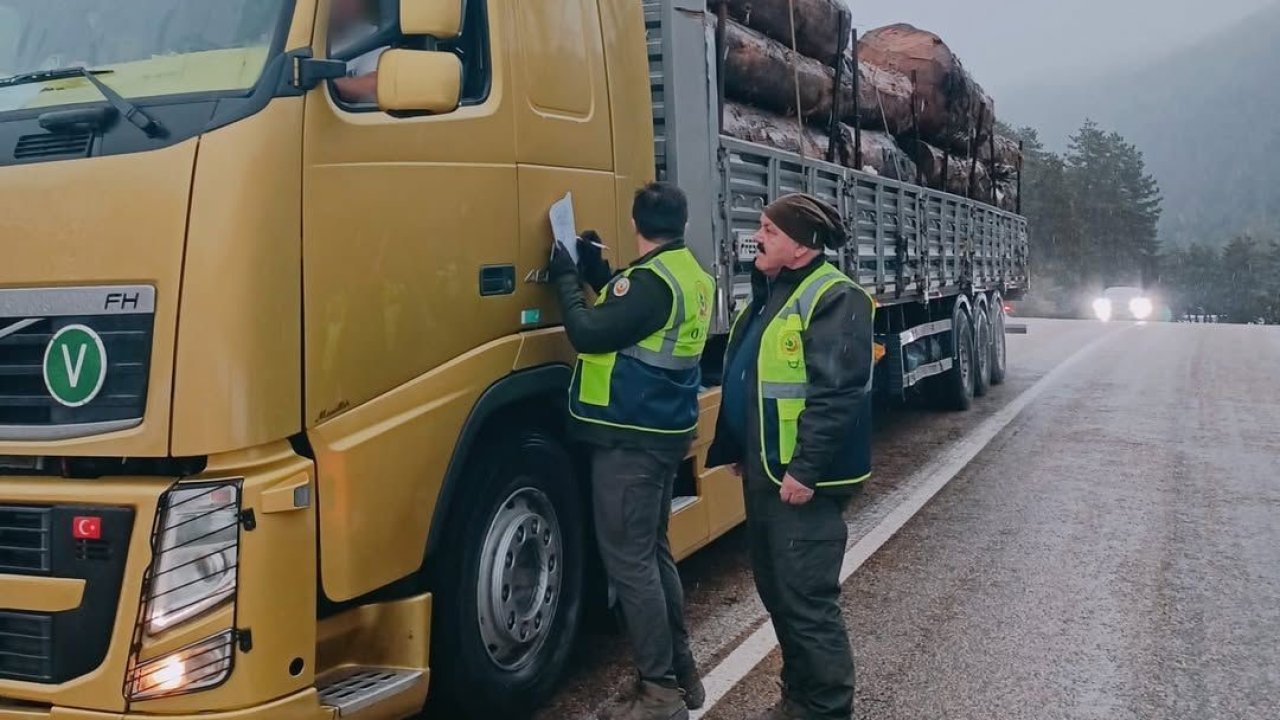 Yüklü araçlar tek tek kontrol edildi