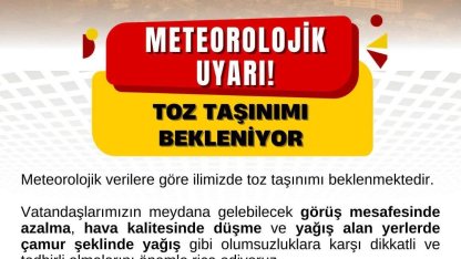 Bartın’da toz yağmuruna dikkat